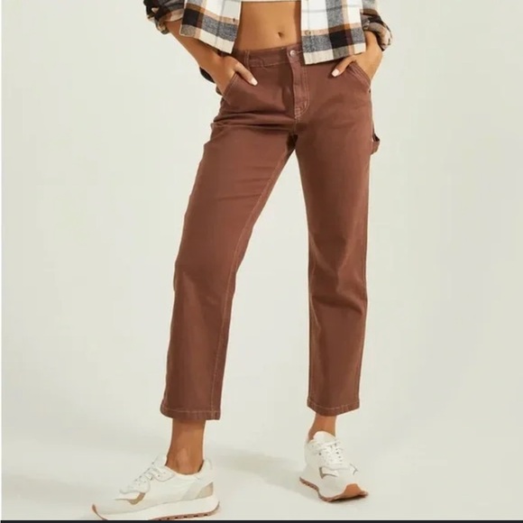 Altar'd State Women's Brown Cargo Jeans - Picture 1 of 7